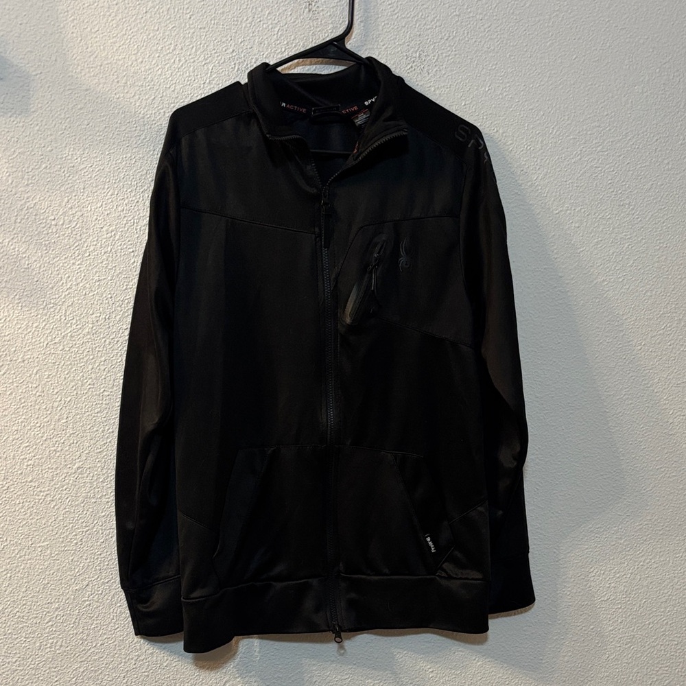 Spyder Black Zip Up Athletic Jacket